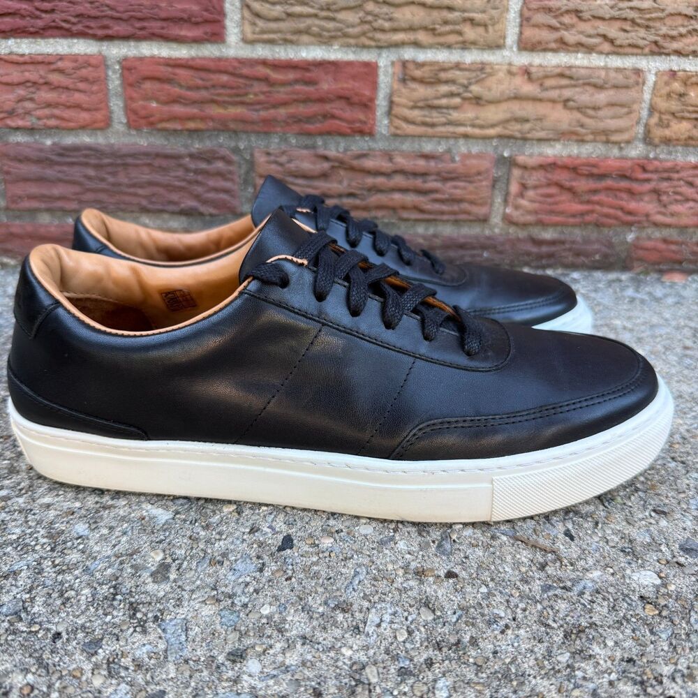 UNTUCKit Men's Black Leather Lace-Up Sneakers Size 10 Old Money Smart Casual EUC
